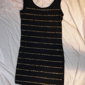 Forever 21 Blue and Gold Tank Mini-Dress